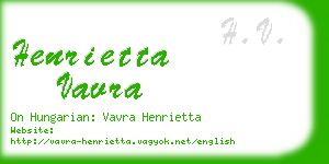 henrietta vavra business card